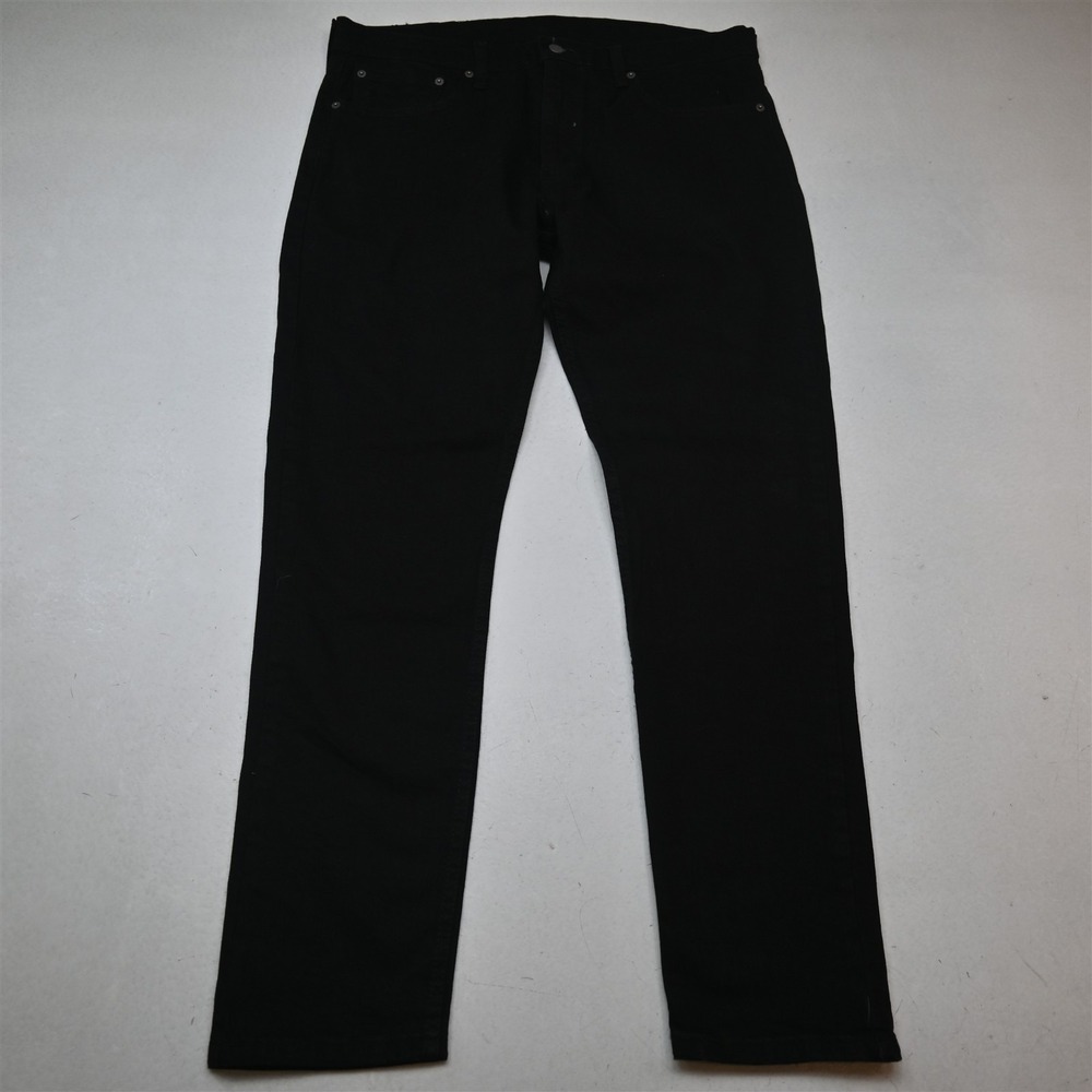 Levis 36x32 Black Stretch Denim 512 Slim Taper Mens Jeans